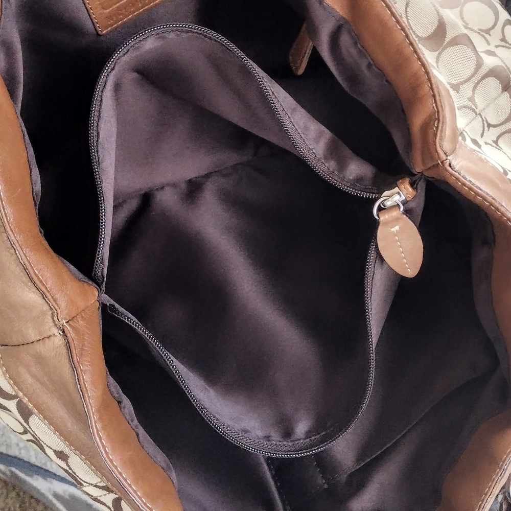 🤎 Y2K Coach Penelope Metallic Copper Signature XL Shopper Shoulder Tote Bag - Picture 10 of 13